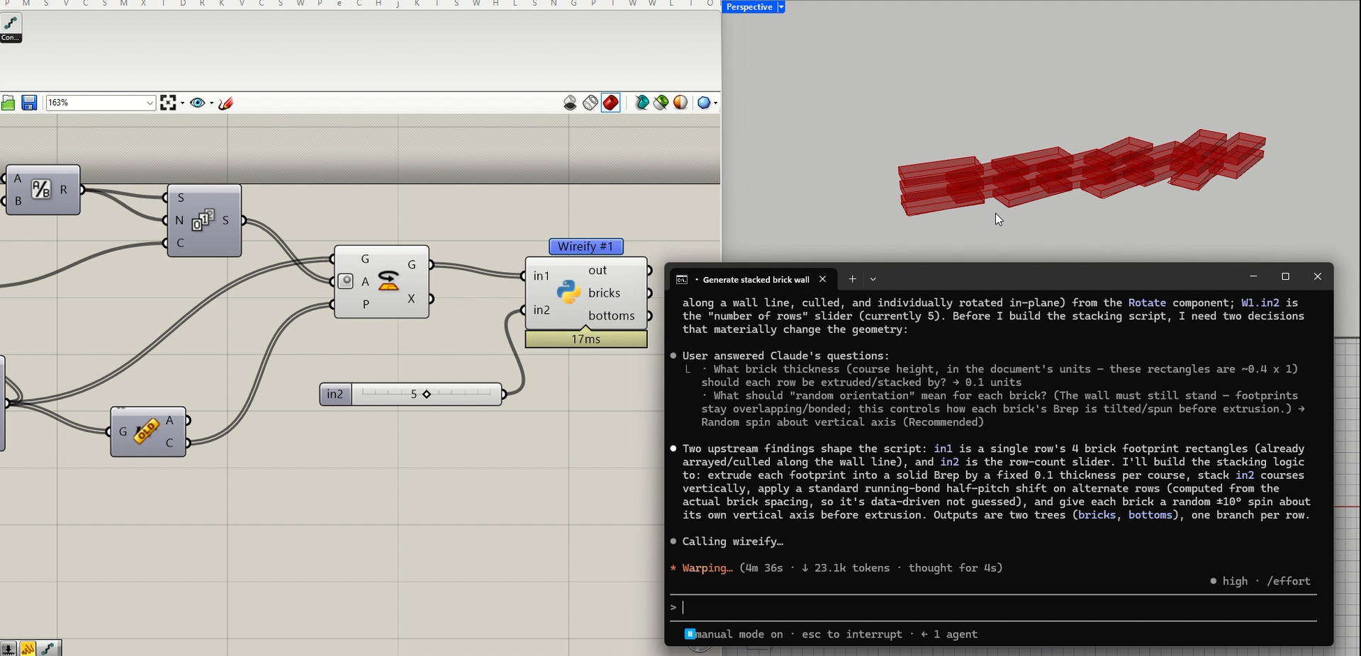 Claude reports the traced upstream chain and the user’s answers before building